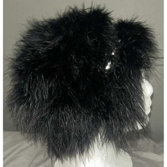Joske's Of Texas Vintage Black Marabou Feather Hat 50s 60s San Antonio - Picture 3 of 7